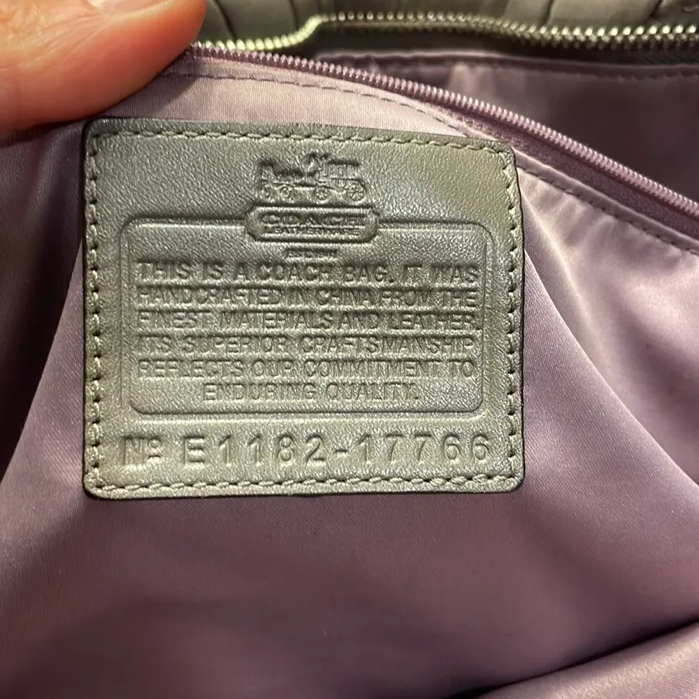 Coach Sophia grey pleated leather satchel